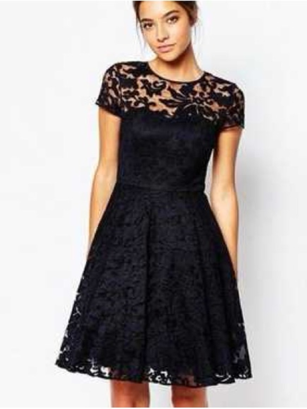 Ted Baker London Navy Lace Fit & Flare Cocktail Dress, Sz 3